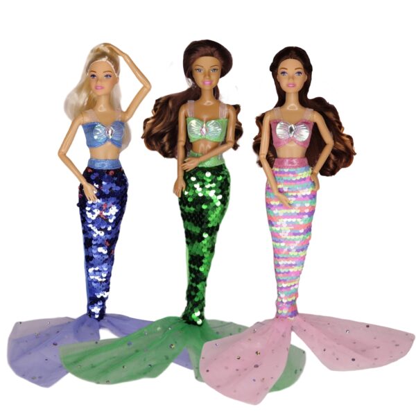 3 Mermaid outfits for your Barbies and other 26-30cm fashion dolls