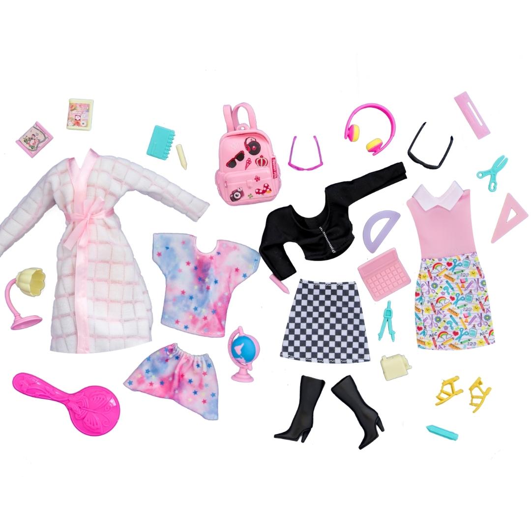 Fashion Doll Clothing Set STUDENT Little Miss Galavant Compact